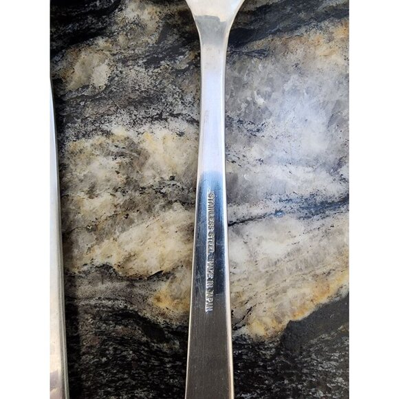 Round Soup Spoon 7.5" Made in Japan Unknown Manufacturer Lot of 3 - Picture 3 of 3